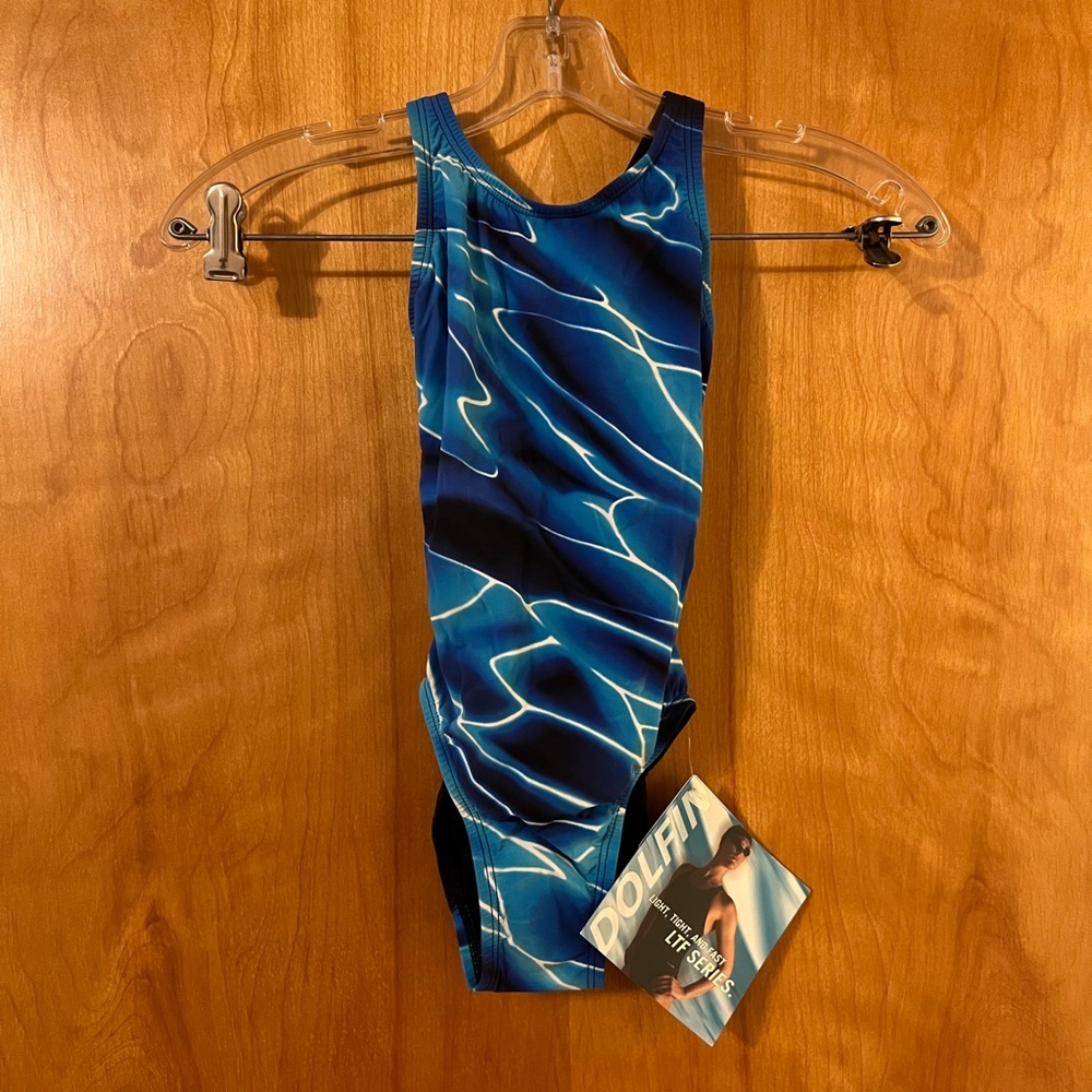Dolfin Competition LTF Series Swim Suit Blue Swimsuit Girls Juniors NEW Size 22